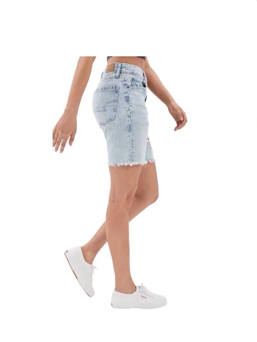 American Eagle 0 Skater Denim Shorts Women’s Baggy Relaxed Long 2022